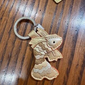 Coach Gold Metallic Koi Fish Leather Key Fob/Bag Charm